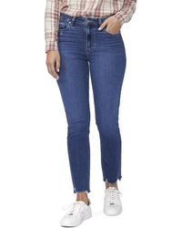 PAIGE - Cindy Alberta W/ Destroyed Hem High Rise Straight Ankle Jean - Lyst