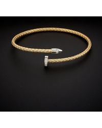 Meshmerise - 18K Over 0.08 Ct. Tw. Diamond Bangle Bracelet - Lyst