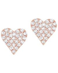 Sabrina Designs - 14K 0.14 Ct. Tw. Heart Studs - Lyst