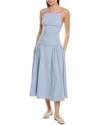 WeWoreWhat - Flare Panel Linen-Blend Midi Dress - Lyst