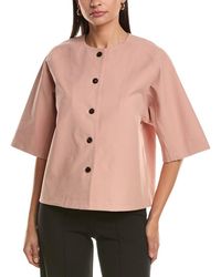 Lafayette 148 New York - Three-quarter Sleeve Collar Shirt - Lyst