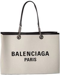 Balenciaga - Duty Free Large Canvas & Leather Tote - Lyst