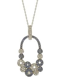 Suzy Levian - Silver Diamond & Sapphire Necklace - Lyst