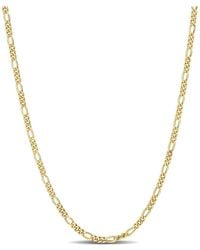 Italian Silver - 18K Over Figaro Chain Necklace - Lyst