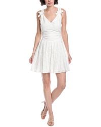 Fate - Pleated Eyelet Mini Dress - Lyst