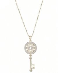 Adornia - 14K Plated Cz Ornate Key Pendant Necklace - Lyst