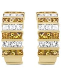 Haus of Brilliance - Colorful Gemstones 18K 4.95 Ct. Tw. Diamond & Sapphire Huggie Earrings - Lyst