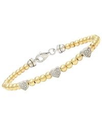 Diamond Select Cuts - Heart 0.05 Ct. Tw. Diamond Bangle Bracelet - Lyst