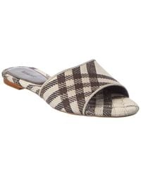 Burberry - Check Sloane Canvas Sandal - Lyst