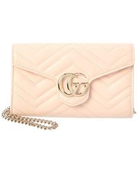 Gucci - Gg Marmount Leather Wallet On A Chain - Lyst