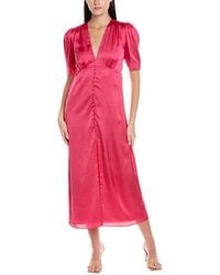 Florere Hybrid Knit-Satin Midi Dress in Green | Lyst UK