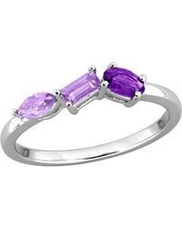 Rina Limor - 0.46 Ct. Tw. Amethyst-Africa, Amethyst Three-Stone Ring - Lyst