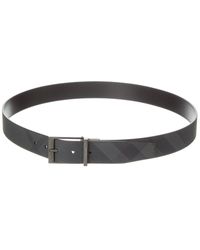 Burberry - Check Tb E-canvas & Leather Belt - Lyst
