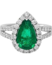 Diana M. Jewels - Fine Jewelry 18k 4.23 Ct. Tw. Diamond & Emerald Half-eternity Ring - Lyst