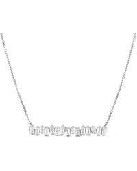 Sphera Milano - 14K Over Cz Baguette Bar Necklace - Lyst