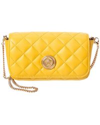 Versace - Iconic Leather Wallet On Chain - Lyst