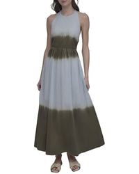 DKNY - Tie Dye Maxi Halter Dress With Side Seam Pockets - Lyst