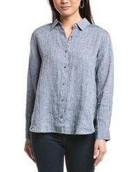 Eileen Fisher - Petite Classic Collar Linen Long Shirt - Lyst