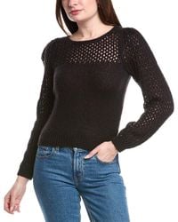 525 America - Puff Sleeve Mesh Wool-Blend Pullover - Lyst