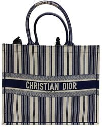 Dior - Navy Blue Cotton Large Book Tote (authentic Pre-loved) - Lyst