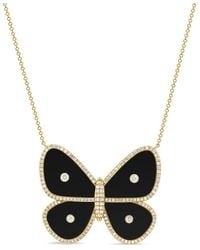 Sabrina Designs - 14k 10.58 Ct. Tw. Diamond & Onyx Butterfly Necklace - Lyst