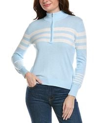 Hannah Rose - Stripe 1/2-Zip Cashmere-Blend Pullover - Lyst