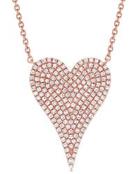 Sabrina Designs - 14k Rose Gold 0.56 Ct. Tw. Diamond Heart Necklace - Lyst