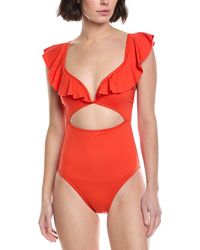 Kate Spade - Ruffle V-Wire One-Piece - Lyst