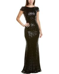 badgley mischka black sequin gown