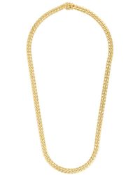 Italian Silver - 14K Over Miami Cuban Chain Necklace - Lyst