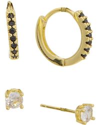 Rebecca Minkoff - 14K Plated Cz Earring Set - Lyst