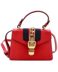 Gucci - Leather Sylvie Top Handle Bag Mini (Authentic Pre-Loved) - Lyst