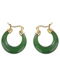 Liv Oliver - 18K Plated Jade Earrings - Lyst