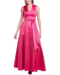 Adrianna Papell - Mikado Tie Front Dress - Lyst