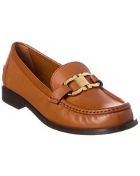 Ferragamo - Gancini Accent Leather Loafers - Lyst