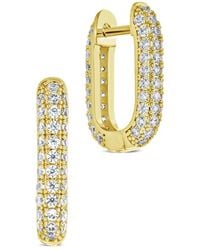 Sterling Forever - 14k Plated Mara Hoops - Lyst
