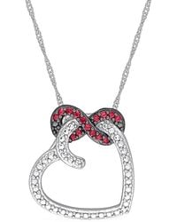 Rina Limor - 10K 0.15 Ct. Tw. Ruby Heart Pendant Necklace - Lyst