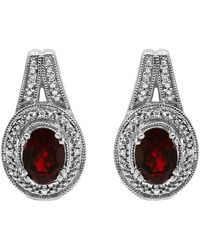 Haus of Brilliance - Colorful Gemstones 3.15 Ct. Tw. Diamond & Garnet Stud Earrings - Lyst