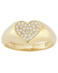 Sphera Milano - 14K Over Cz Heart Signet Ring - Lyst