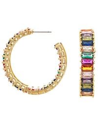 Rivka Friedman - 18K Plated Cz Hoop Earrings - Lyst