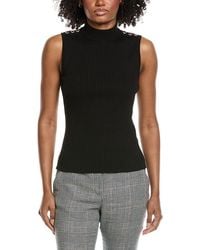 Tahari - Mock Neck Rib Top - Lyst