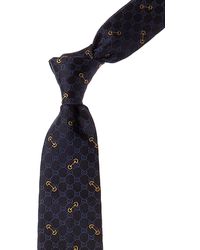 Gucci - Navy Printed Silk Tie - Lyst
