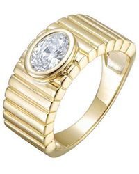 Genevive Jewelry - Rachel Glauber 14K Plated Cz Ring - Lyst