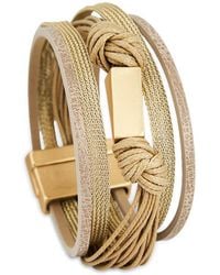 Saachi - Khaki Cord Leather Bracelet - Lyst