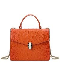 Tiffany & Fred Paris - Alligator-Embossed Leather Top Handle Satchel - Lyst