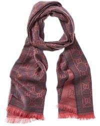 Gucci - GG Jacquard Pattern Wool Scarf - Lyst