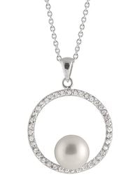 Splendid - Rhodium Over Silver 8.5-9mm Pearl Pendant - Lyst