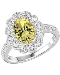 Lab Grown Diamonds - 14K 3.00 Ct. Tw. Lab-Grown Diamond Halo Engagement Ring - Lyst