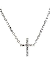 Diamond Select Cuts - 0.04 Ct. Tw. Diamond Cross Necklace - Lyst