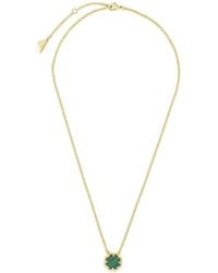 Sterling Forever - 14k Plated Malachite Pendant Necklace - Lyst